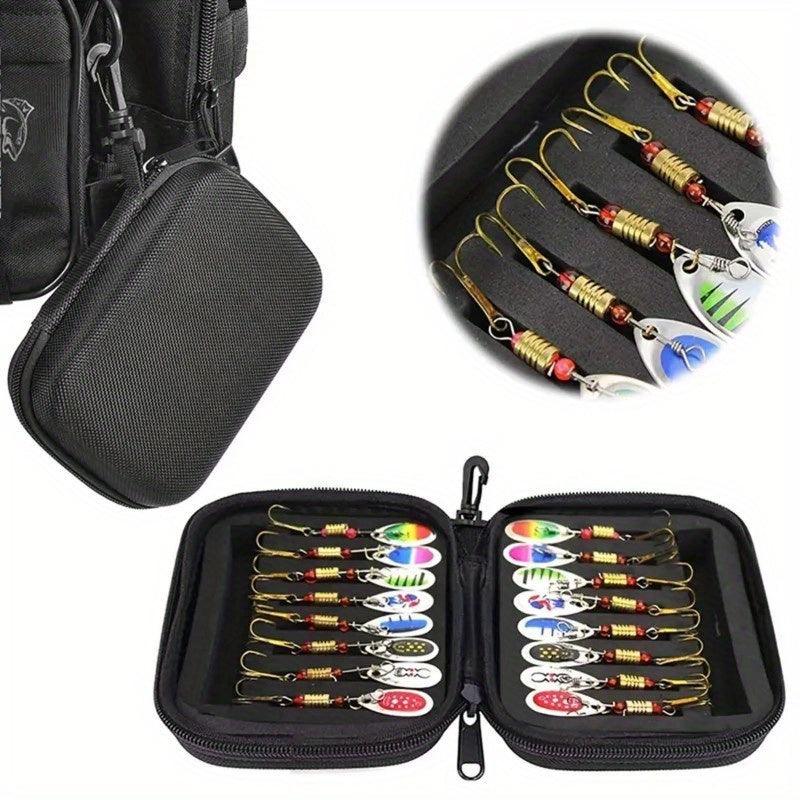 16-Piece Metal Spinner Bait Set for Bass, Trout, and Salmon Fishing with Triple Hooks - Freshwater Lure Kit - Wild Frontier Gear LLC