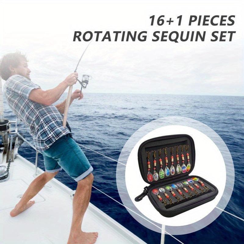 16-Piece Metal Spinner Bait Set for Bass, Trout, and Salmon Fishing with Triple Hooks - Freshwater Lure Kit - Wild Frontier Gear LLC