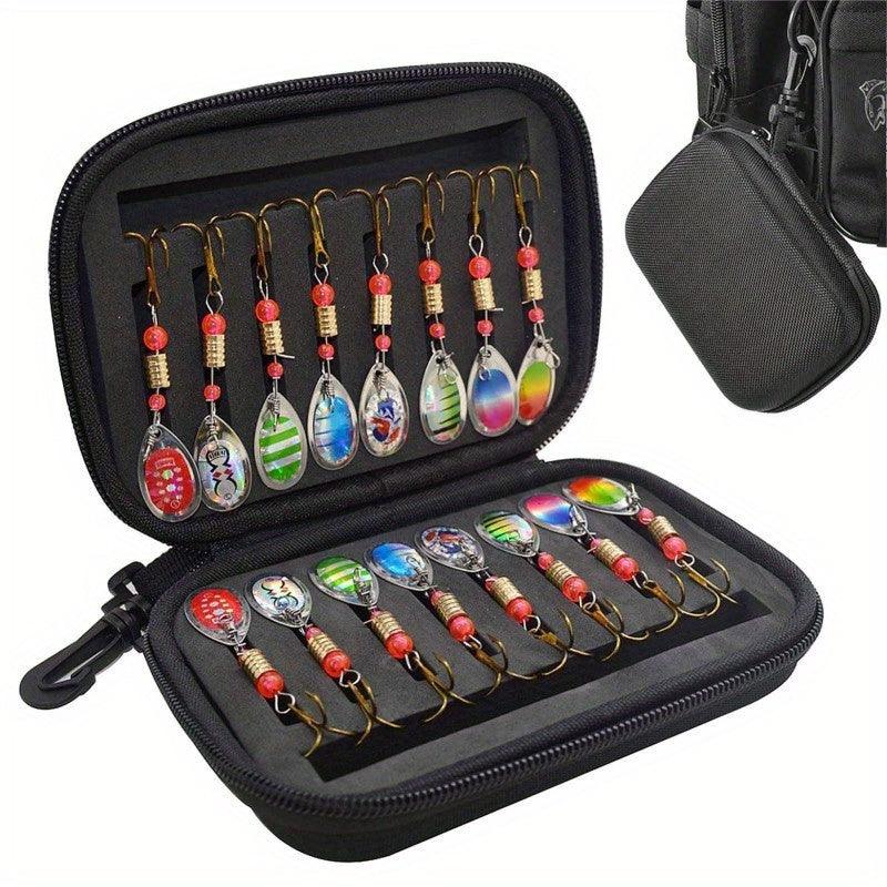 16-Piece Metal Spinner Bait Set for Bass, Trout, and Salmon Fishing with Triple Hooks - Freshwater Lure Kit - Wild Frontier Gear LLC
