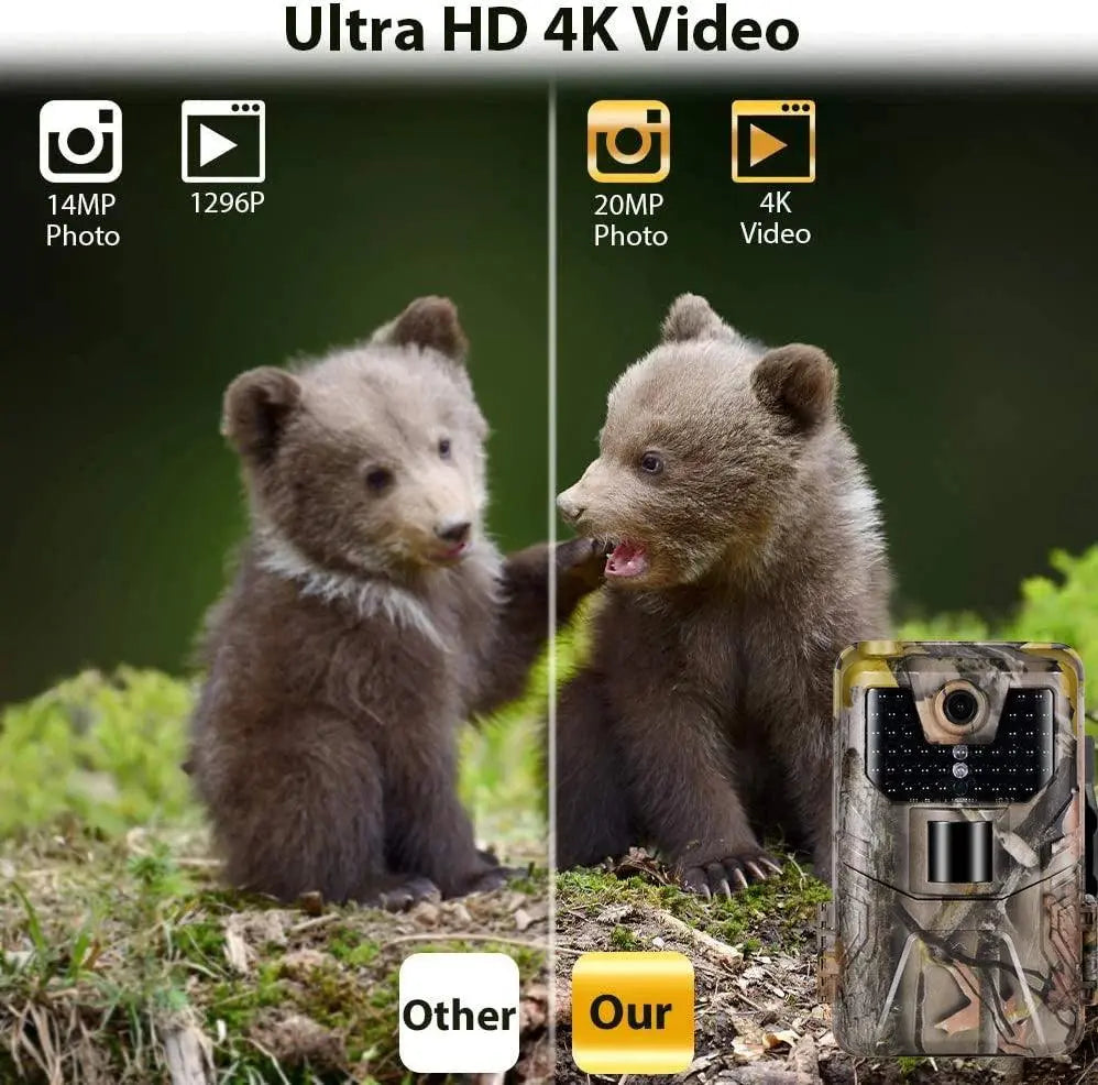 30MP 4K WiFi Hunting Camera with Bluetooth Control - Wireless Outdoor Surveillance & Night Vision Photo Trap - Wild Frontier Gear LLC