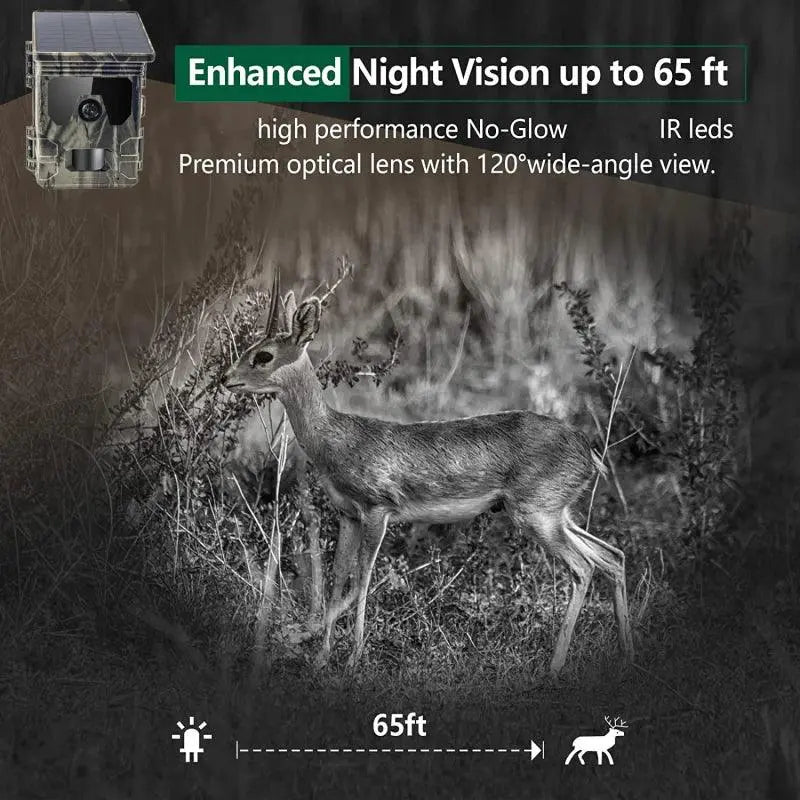 4G LTE Wildlife Trail Camera with 30MP Photos & 2.7K Video, No Glow Night Vision, Motion Activated with 120° Wide Angle - Wild Frontier Gear LLC
