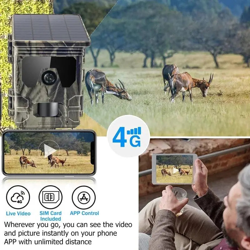 4G LTE Wildlife Trail Camera with 30MP Photos & 2.7K Video, No Glow Night Vision, Motion Activated with 120° Wide Angle - Wild Frontier Gear LLC