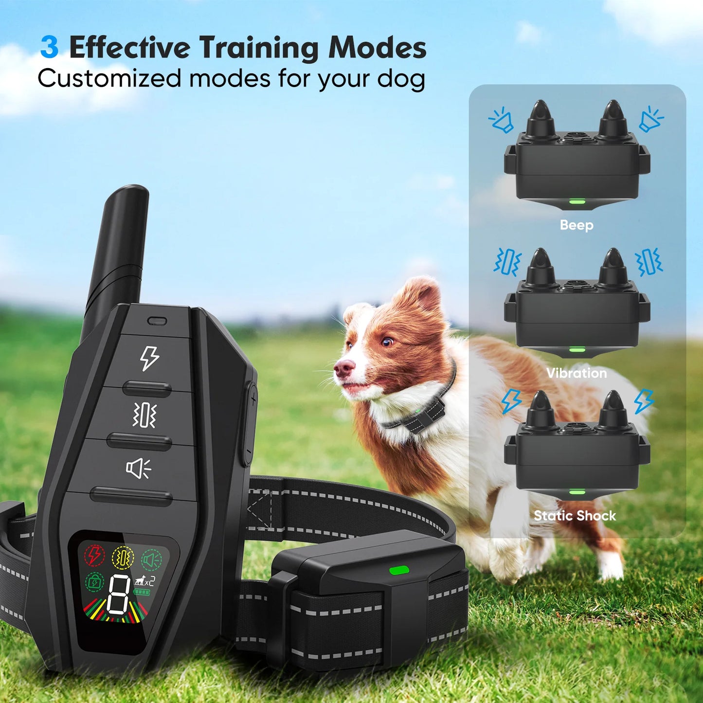 PEDONO Electric Dog Training Collar With Remote Dog Shock Collar Vibration Static Waterproof Anti Bark Training Collar for Dogs