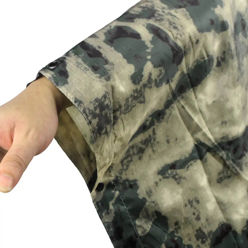 Tactical Jungle A-TACS FG Camouflage Folding Raincoat Portable Poncho Men Waterproof Tourism Rain Jacket Cover Army RainWear