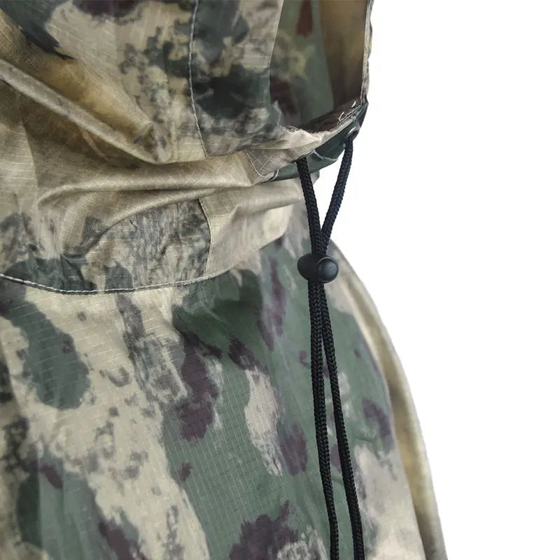 Tactical Jungle A-TACS FG Camouflage Folding Raincoat Portable Poncho Men Waterproof Tourism Rain Jacket Cover Army RainWear