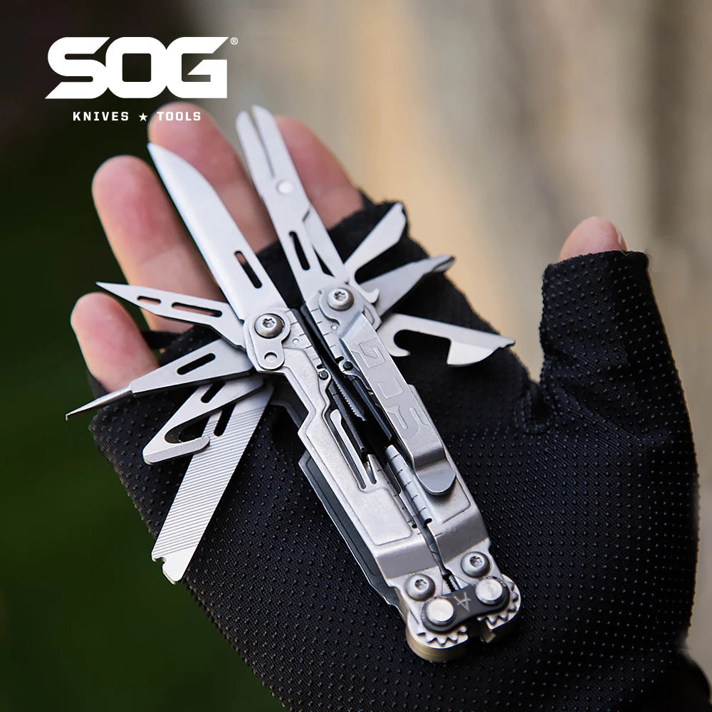 SOG PowerPint 18-in-1 Tactical Multi-Tool with Folding Pliers & Knife - Compact EDC Gear for Outdoor Camping, Survival & Hiking Wild Frontier Gear LLC