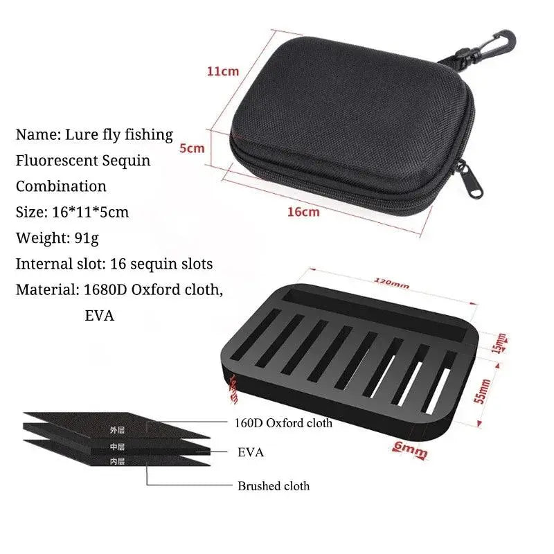Compact EVA Storage Case for Fly Fishing Lures with Foam Insert and Trout Hooks - Wild Frontier Gear LLC