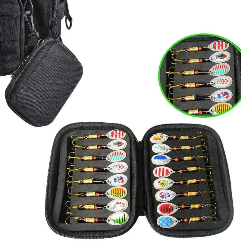 Compact EVA Storage Case for Fly Fishing Lures with Foam Insert and Trout Hooks - Wild Frontier Gear LLC