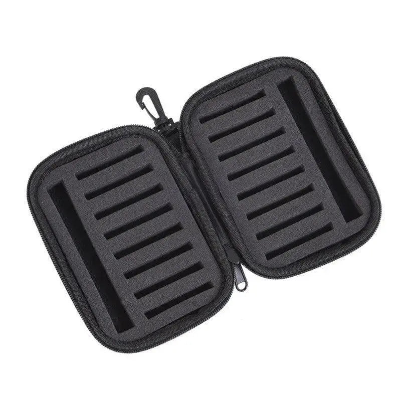 Compact EVA Storage Case for Fly Fishing Lures with Foam Insert and Trout Hooks - Wild Frontier Gear LLC
