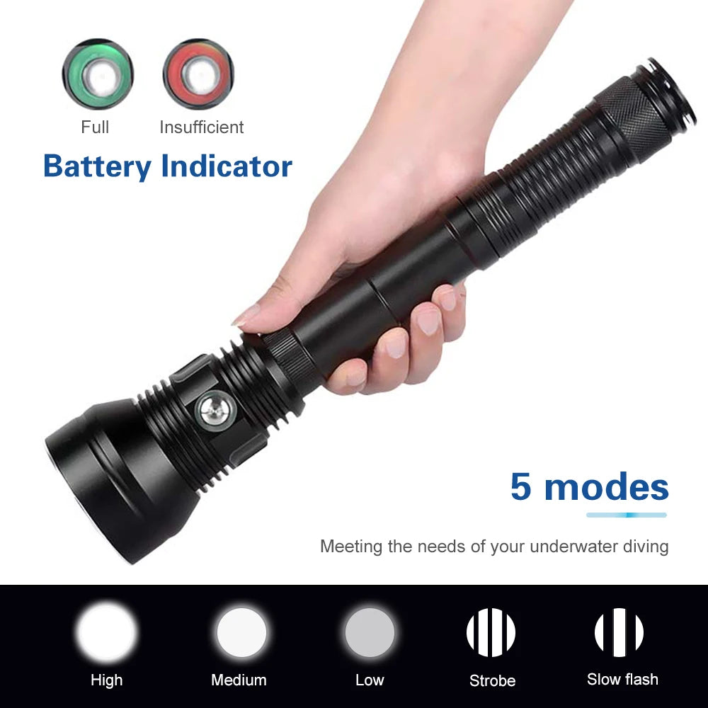 Asafee Diving Flashlight Dive Lamp Waterproof Scuba Torch Light Underwater Deep Lantern Canister Olight Linterna Nitecore Wild Frontier Gear LLC
