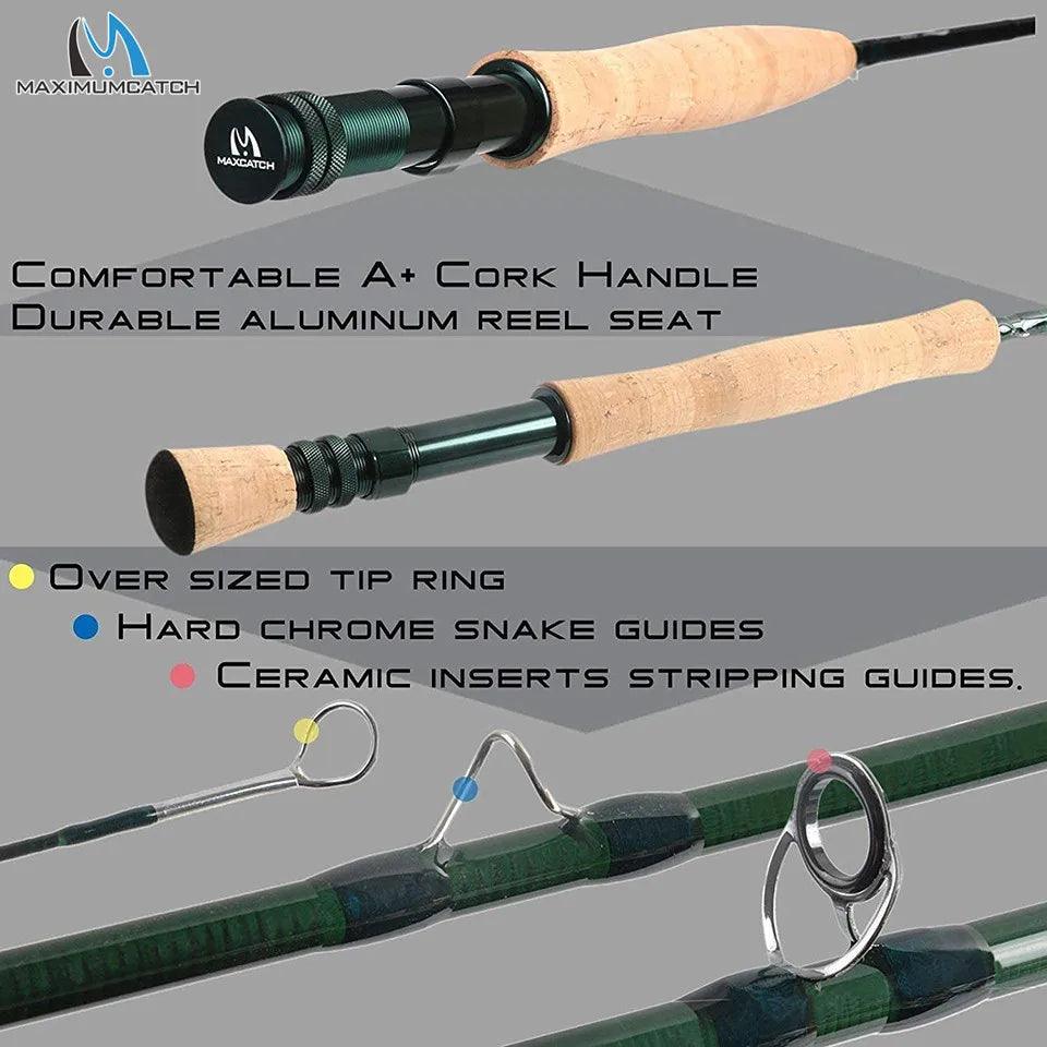 Maximumcatch 8-9FT 3-8WT Extreme Fly rod with Tino Die-casting Aluminum Fly Reel & Line&Tackle Box Fly Fishing Outfit - Wild Frontier Gear LLC