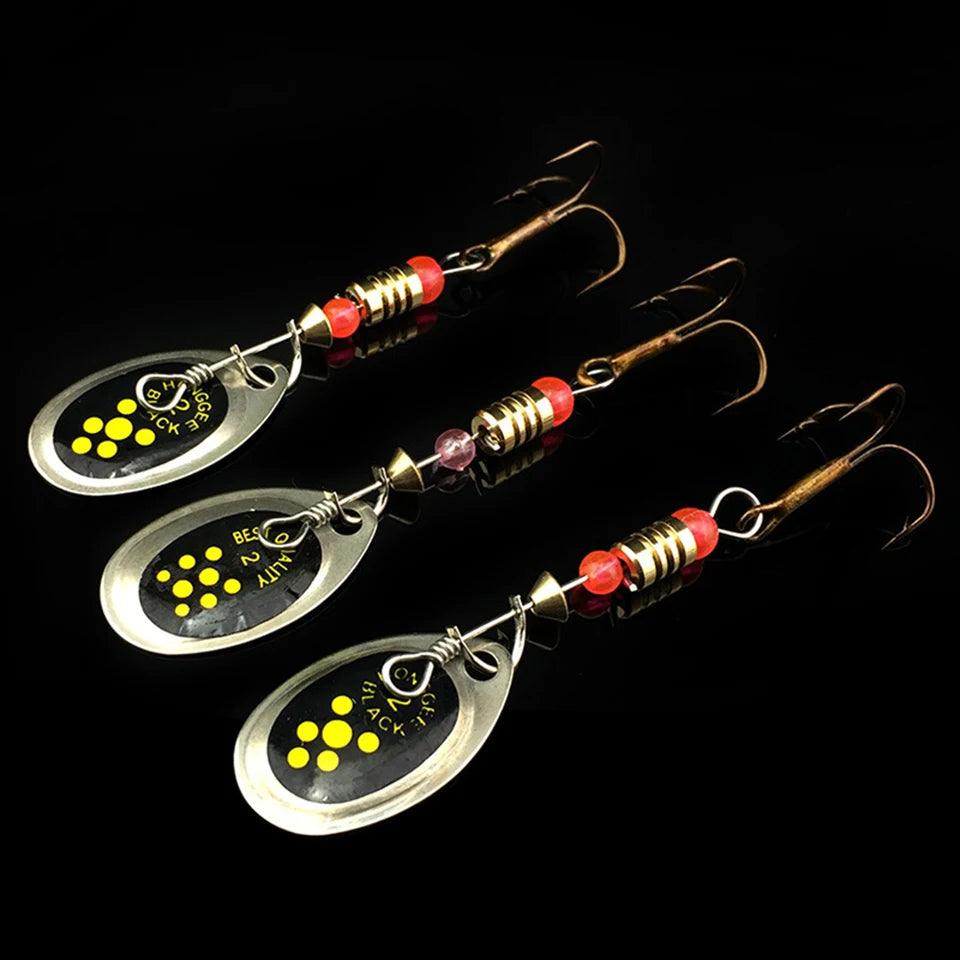 WALK FISH 3-Pack Metal Carp Spinner Fishing Lures - 2.2g 6cm Vibration Jigs with Hooks for All Waters - Wild Frontier Gear LLC