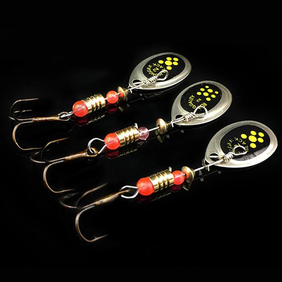 WALK FISH 3-Pack Metal Carp Spinner Fishing Lures - 2.2g 6cm Vibration Jigs with Hooks for All Waters - Wild Frontier Gear LLC