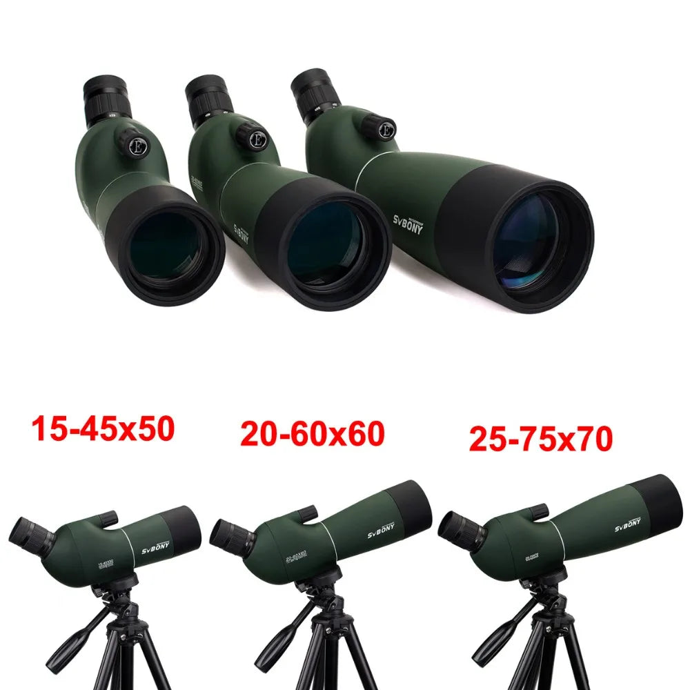 SVBONY 50/60/70/80 Spotting Scope Zoom Telescope Powerful Waterproof Long Range PORRO Prism for Shooting camping equipment