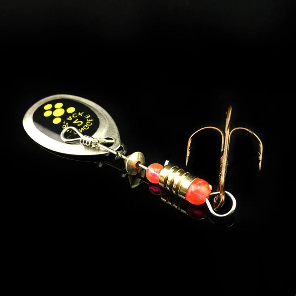 WALK FISH 3-Pack Metal Carp Spinner Fishing Lures - 2.2g 6cm Vibration Jigs with Hooks for All Waters - Wild Frontier Gear LLC