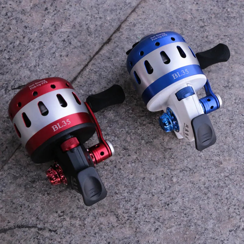 BL35 Fishing Spincast Reel 6+1BB Closed Metal Coil Slingshot Shoot Fish Outdoor with wristband 5#PE line 55M