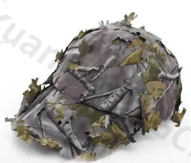 Camouflage Outdoor Tactical Military Cap with 3D Bionic Leaf Army Camo Hunting Hat Hidden Jungle Sniper Hat Sun Protection Cap