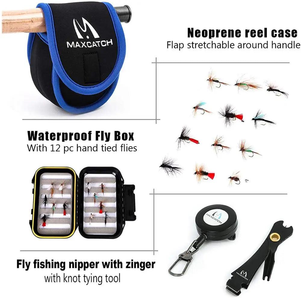 Maximumcatch 3-8WT Fly Fishing Rod And Reel Combo Set 8'6''/9' Medium-fast Fly Rod Pre-spooled Fly Reel & Line &Triangle Tube - Wild Frontier Gear LLC