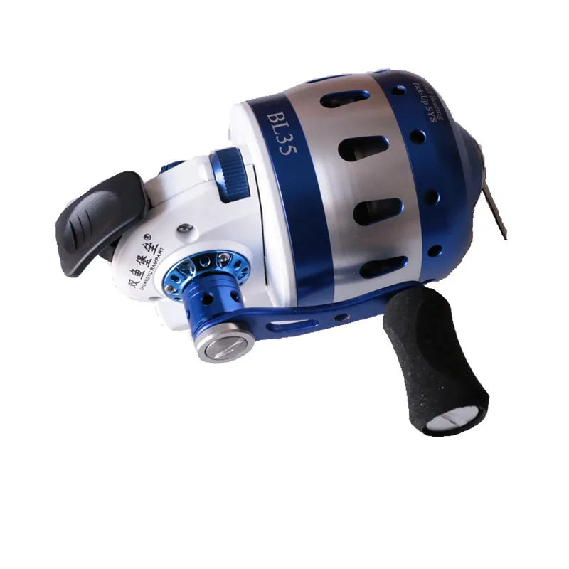 Fishing Spincast Reel BL35 Slingshot Fish shooting Metal Coil Outdoor with 5#PE line 50M