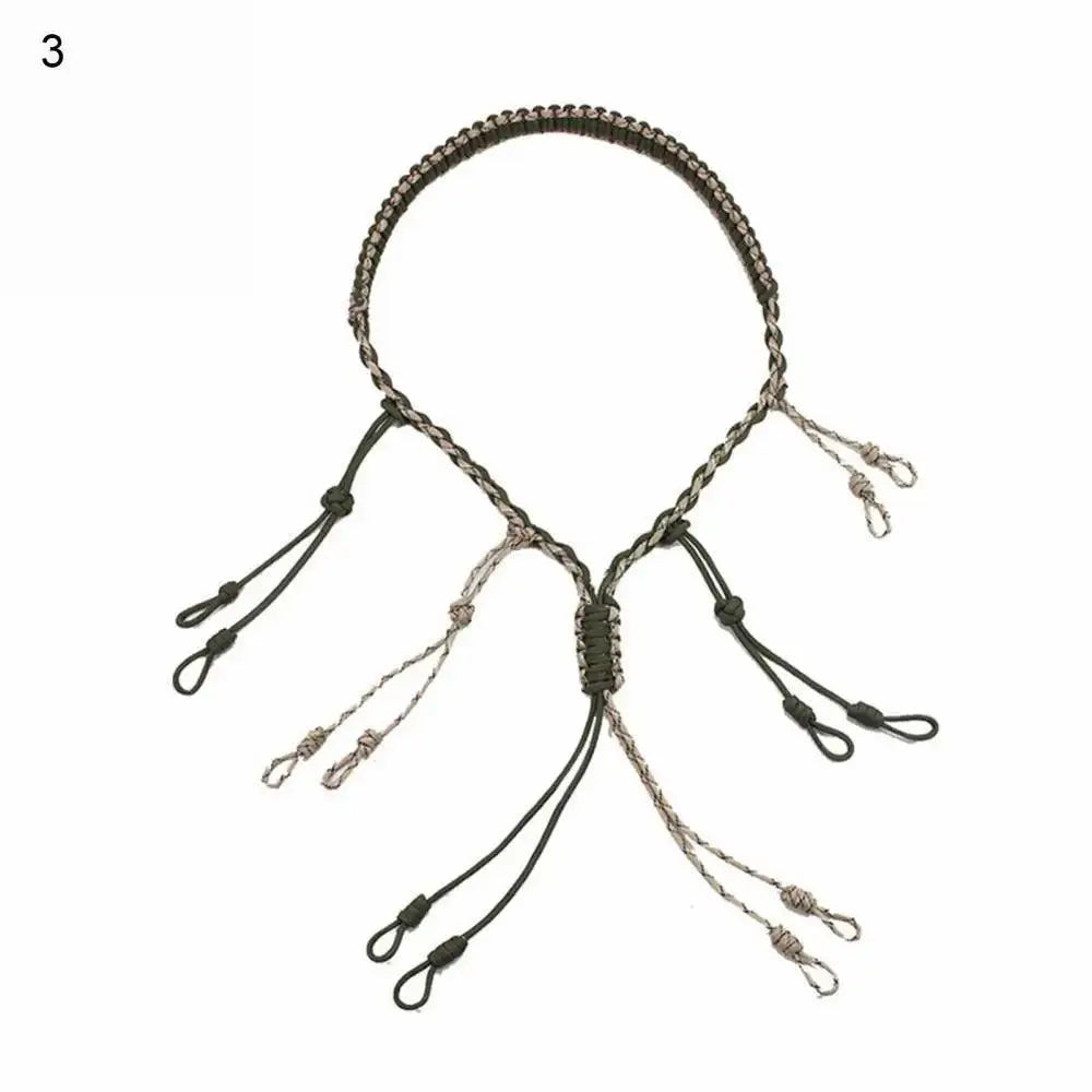 Hunting Duck Call Lanyard Cord Hunter Game Call Lanyard Hunting Decoy Rope with 12 Adjustable Loops Wild Bird Whistle Sling - Wild Frontier Gear LLC