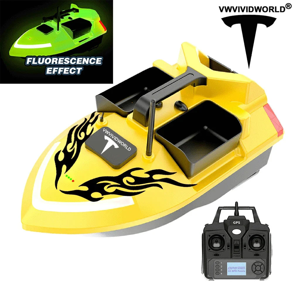 VWVIVIDWORLD Brand,High Quality,2024 New,Dual Battery,Long Battery Life,Large Capacity,RC Bait Boat,Remote Control Bait Boat