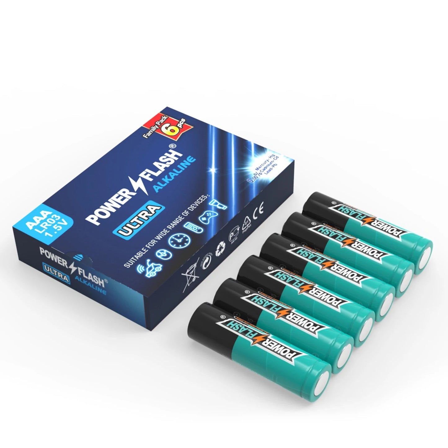 HUATAI PowerFlash AAA 120 pcs Alkaline Long-Lasting Batteries, triple A, LR03 High-performance Battery for Home, Work Wild Frontier Gear LLC