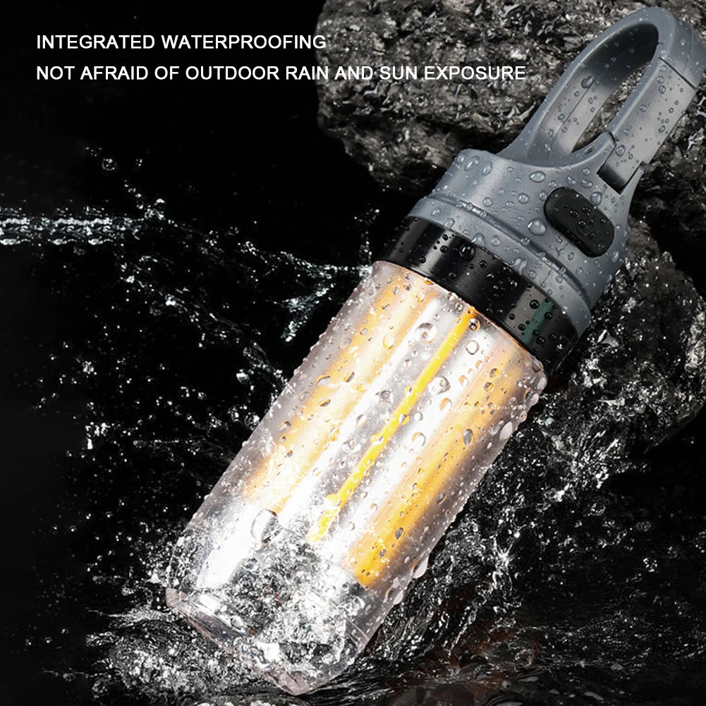 Camping Atmosphere Light Warm White Dual-Light Flashlight USB Rechargeable Outdoor Portable Torch Tent Light for Climbing Hiking