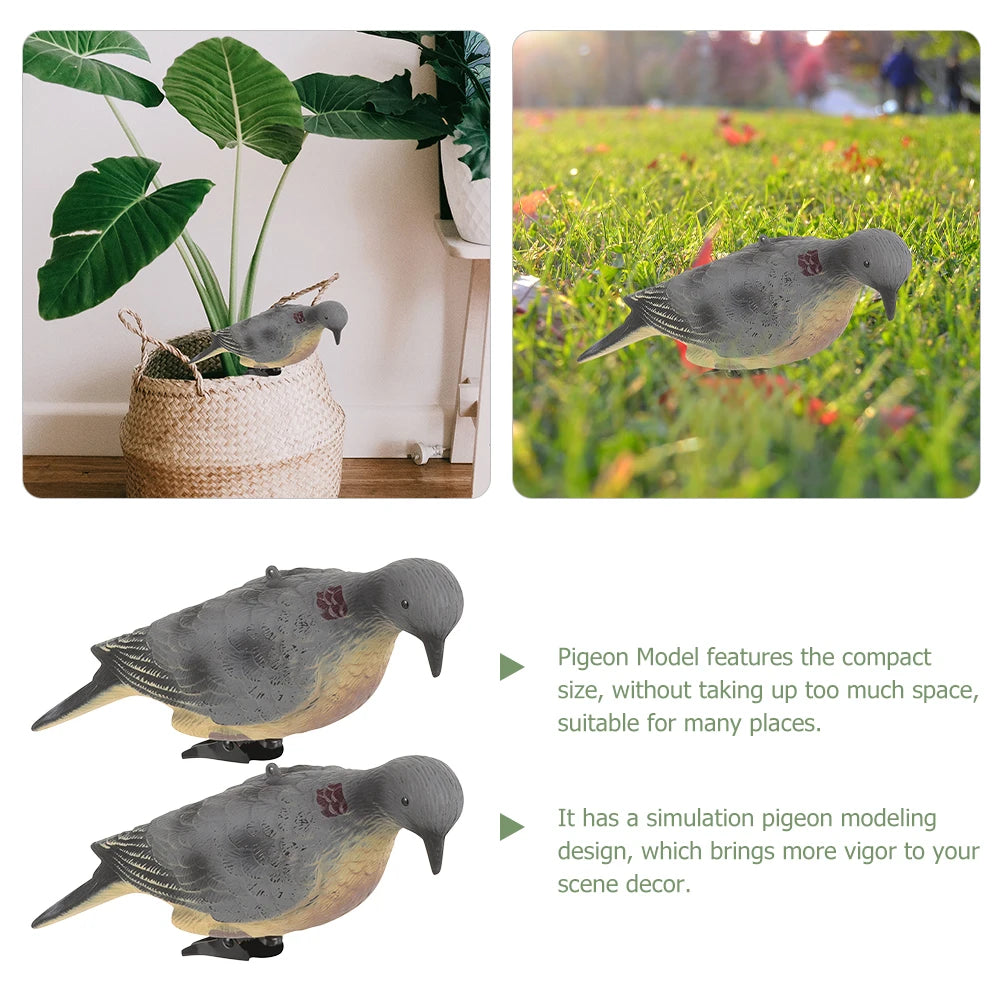 2Pc Simulation Pigeon Hunting Decoy Artificial Fake Pigeon Model Lifelike Bird Figurine Dove Statue Hunting Bait Prop Home Decor