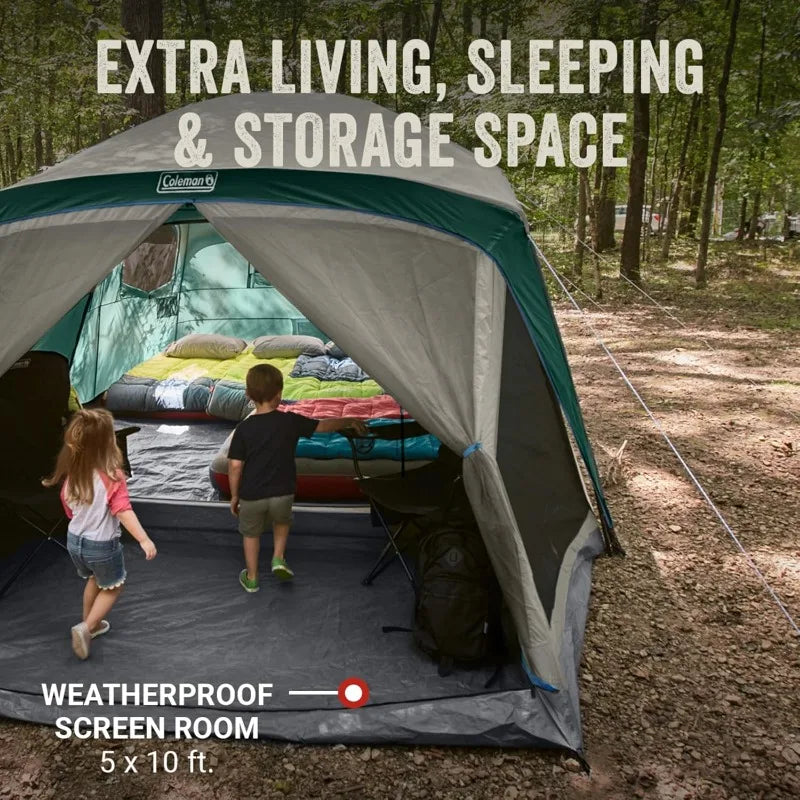 Coleman Skylodge 12-Person Tent with Screened Porch, Weatherproof Family Tent Includes Color-Coded Poles, Screened-in Porch Wild Frontier Gear LLC