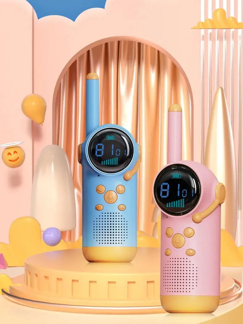 Children's two person toy, rechargeable walkie talkie for children, working time 48 hours, 3-mile range, 22 channels with flashl