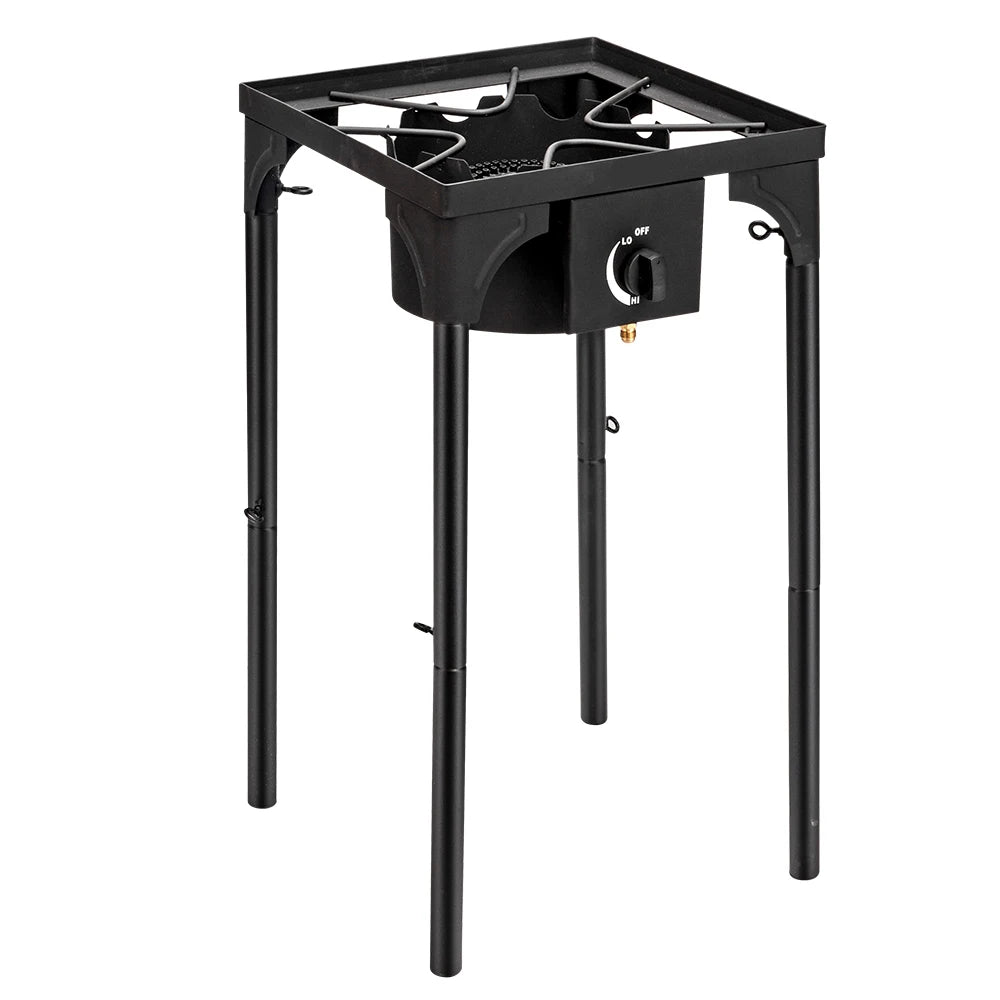 Outdoor Camp Stove High Pressure Propane Gas Cooker Portable Cast Iron Patio Cooking Burner (Single Burner 75000-BTU) Wild Frontier Gear LLC