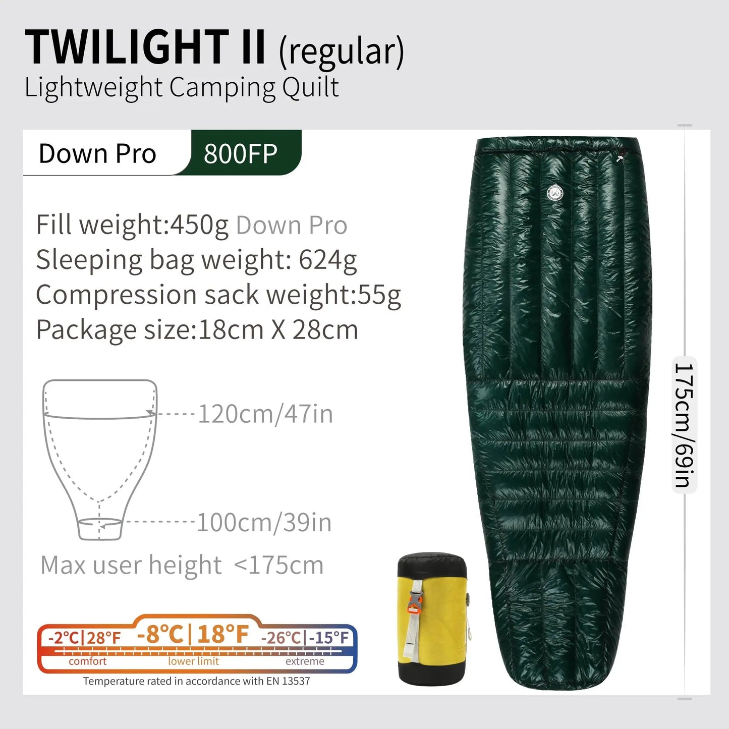 AEGISMAX Wind Hard Twilight 10D -5 Degree 800FP Down Sleeping Bag Ultralight Camping Quilt Sleeping Bag Winter Hiking Equipment Wild Frontier Gear LLC