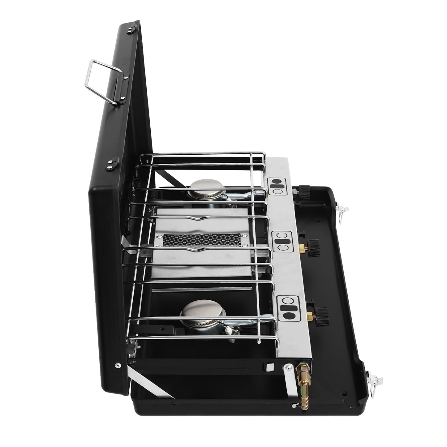 Portable Tabletop Cooking Stove with Handle Camping Stove with Removable Grid and Tray Wild Frontier Gear LLC