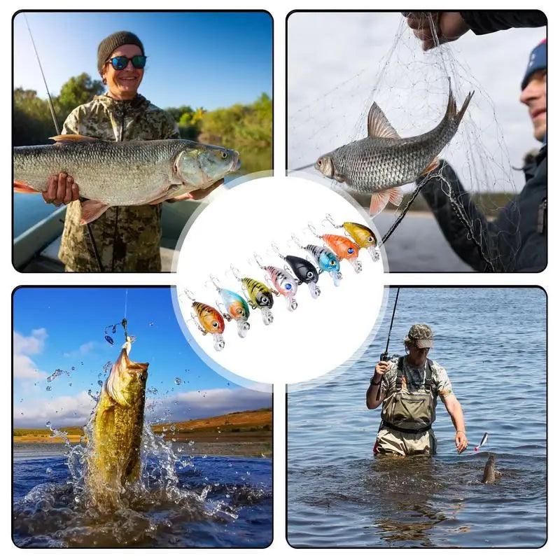 8-Piece Saltwater Crank Bait Set - Realistic Slow Sinking Fishing Lures for Freshwater and Saltwater Adventures - Wild Frontier Gear LLC