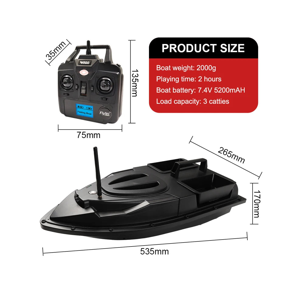 Fishing Bait Boat 500m Remote Control Bait Boat Dual Motor Fish Finder 1.5KG Loading Support Automatic Cruise with LED Light