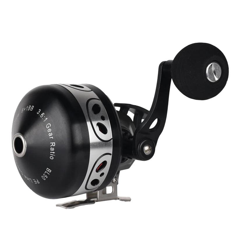 Octopus Hunter BL50 Spincast Fishing Reel with 110M Red 5# 8-Strand PE Line - High Performance 6+1BB Metal Coil for Lake and River Fishing - Wild Frontier Gear LLC