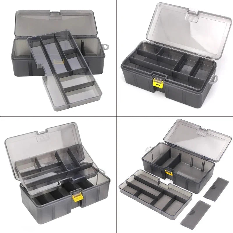 Double Layer Lure Tackle Box Removable Plastic Fishing Tackle Box Fake Bait Hook Fishings Gear Tool Multifunctional Storage Box