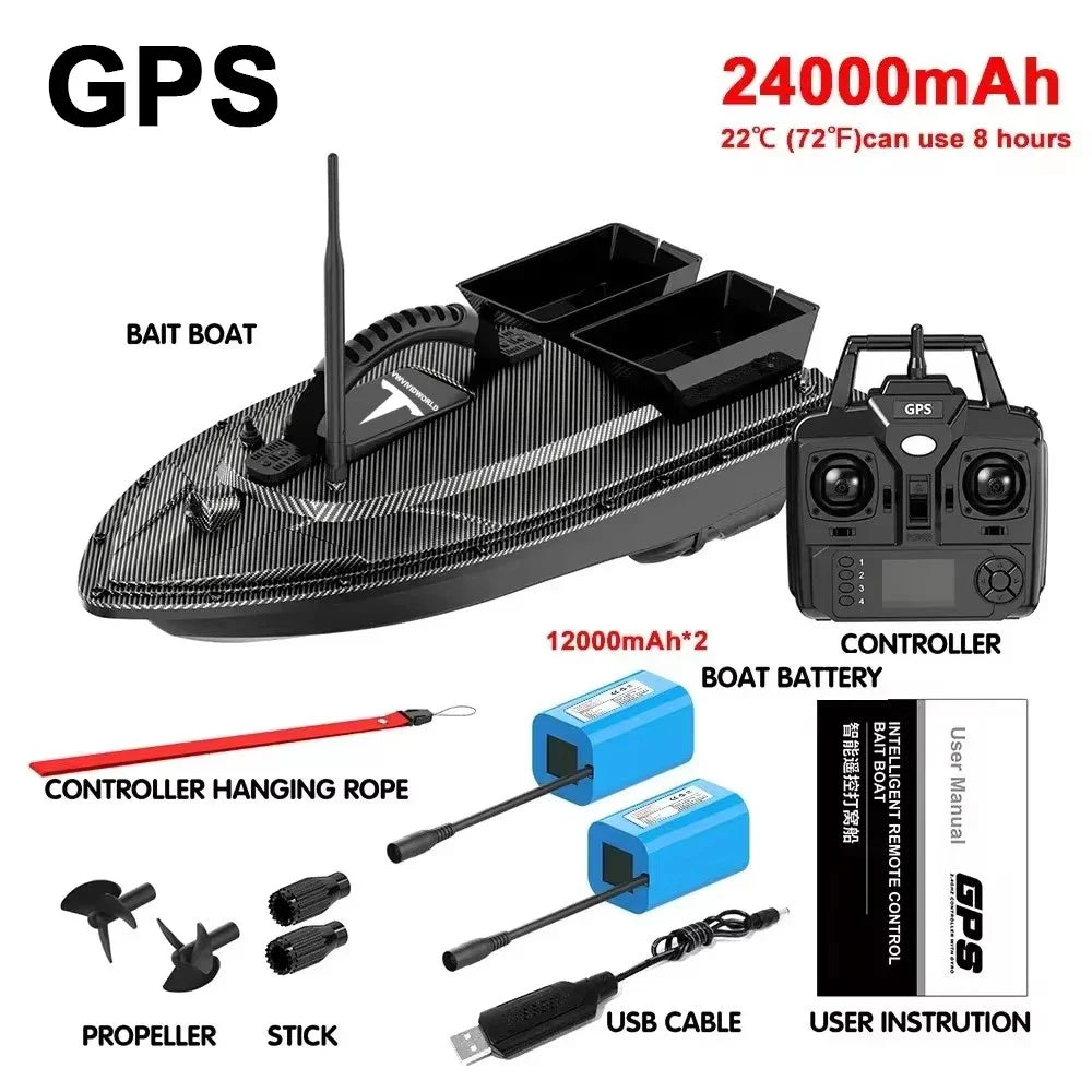 VWVIVIDWORLD Brand,High Quality,2024 New,Dual Battery,Long Battery Life,Large Capacity,RC Bait Boat,Remote Control Bait Boat