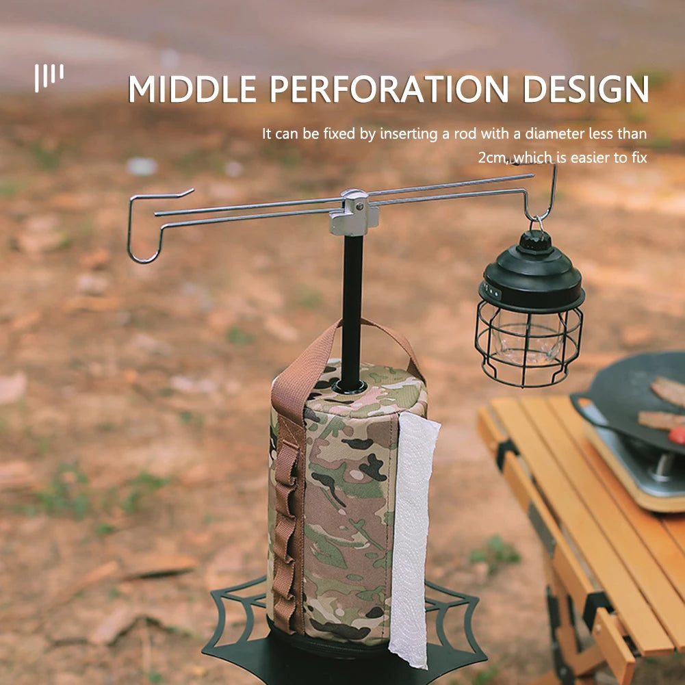 Polyester Camping Paper Box Multifunctional Kitchen Tissue Box Middle Perforated Paper Extraction Box Portable Outdoor Equipment Wild Frontier Gear LLC