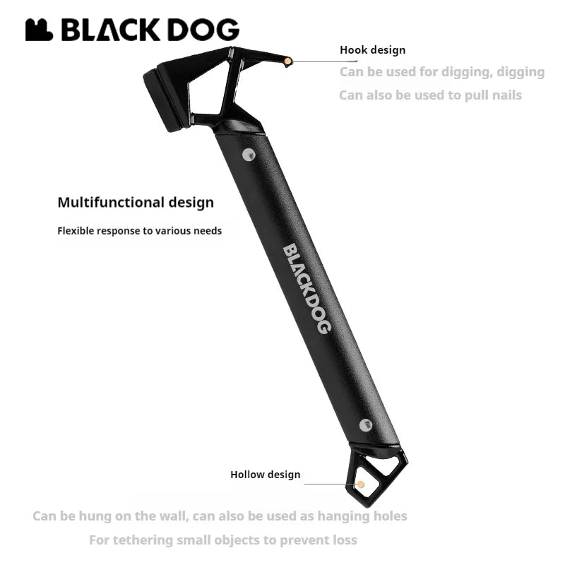 Naturehike BLACKDOG Hammer Outdoor Tent Peg Stake Mallet with Stake Puller Ground Nail Multi-functional Camping Survival Tool Wild Frontier Gear LLC