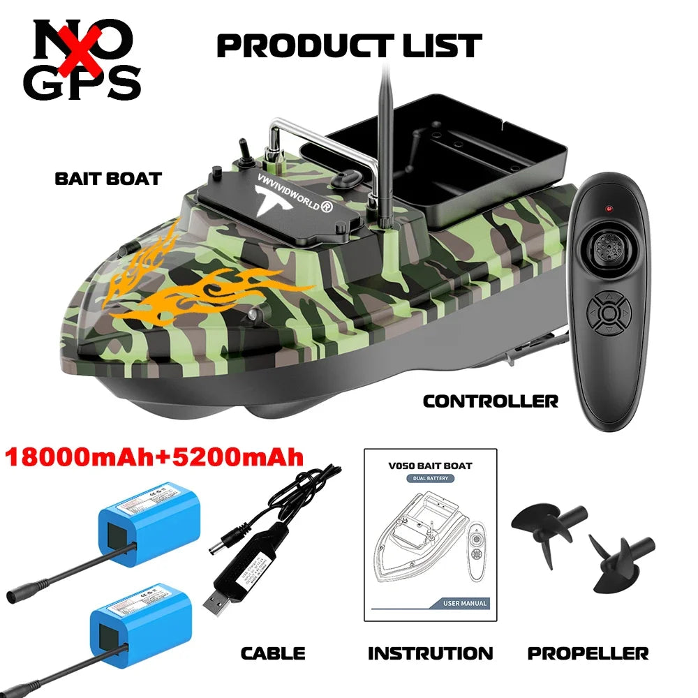 VWVIVIDWORLD Brand,High Quality,2024 New,Dual Battery,Long Battery Life,Large Capacity,RC Bait Boat,Remote Control Bait Boat