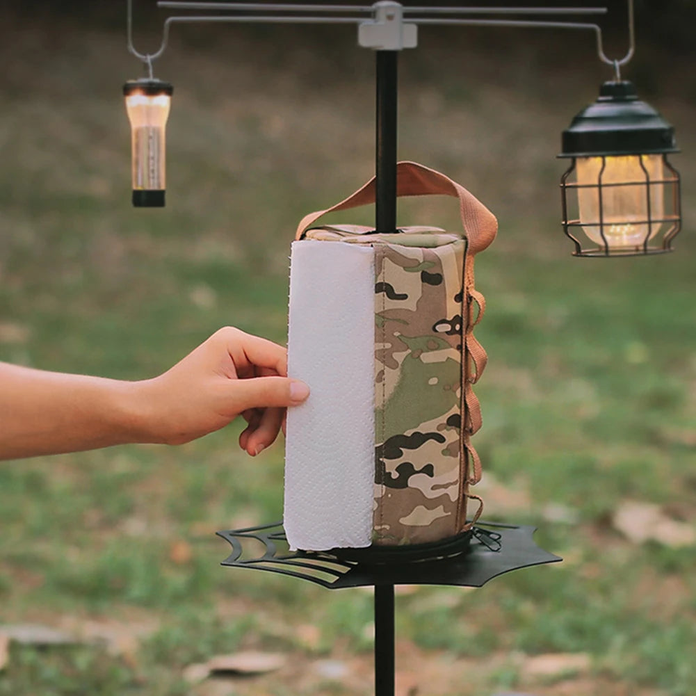 Polyester Camping Paper Box Multifunctional Kitchen Tissue Box Middle Perforated Paper Extraction Box Portable Outdoor Equipment Wild Frontier Gear LLC