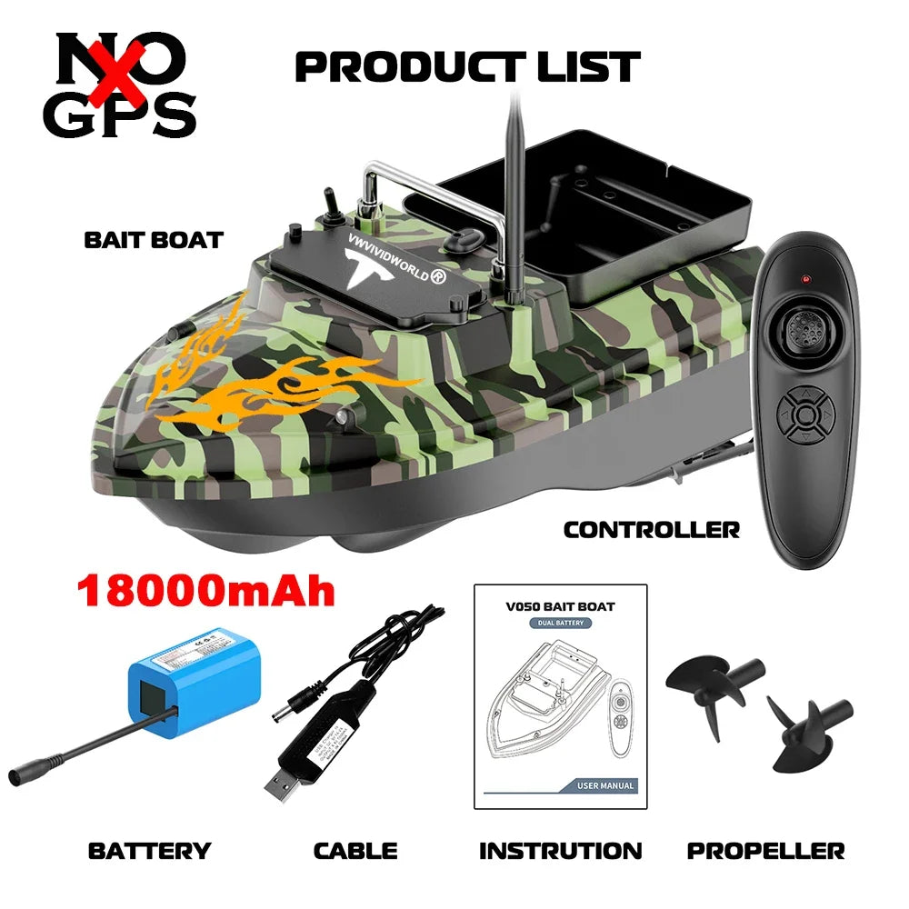 VWVIVIDWORLD Brand,High Quality,2024 New,Dual Battery,Long Battery Life,Large Capacity,RC Bait Boat,Remote Control Bait Boat