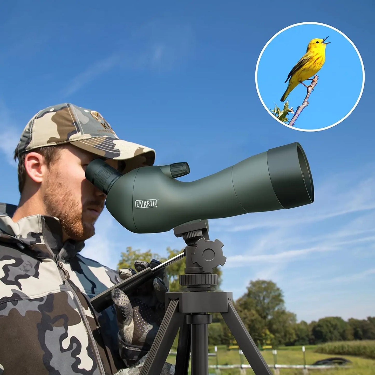 20-60x60AE 45 Degree Angled Spotting Scope with Tripod, Phone Adapter, Carry Bag, Scope for Target Shooting Bird Watching Huntin