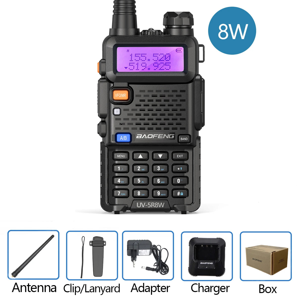 Baofeng Walkie Talkie UV 5R 5W 8W Dual Band Ham Two Way Radio Vhf Uhf FM Radio Handheld Transceiver Hunting 16KM