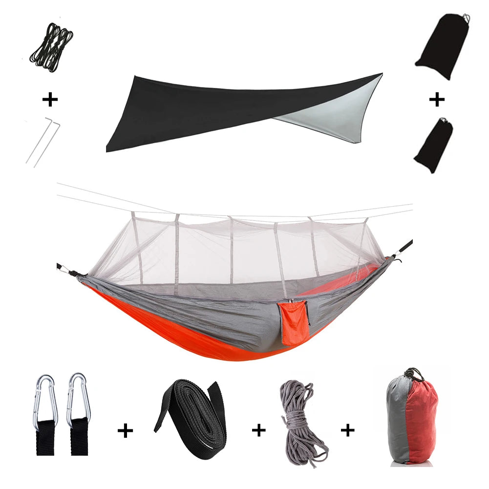 Anti Outdoor Camping Hammock With Mosquito Net And Rain Tent Equipment Supplies Shelters Camp Bed Survival Portable Hammock Wild Frontier Gear LLC