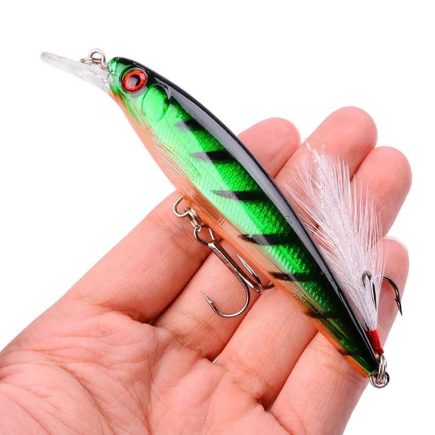 Aorace 5-Pack Laser 3D Bionic Minnow Fishing Lures - 13.3g Hard Bait with Feather Treble Hooks for Optimal Performance - Wild Frontier Gear LLC