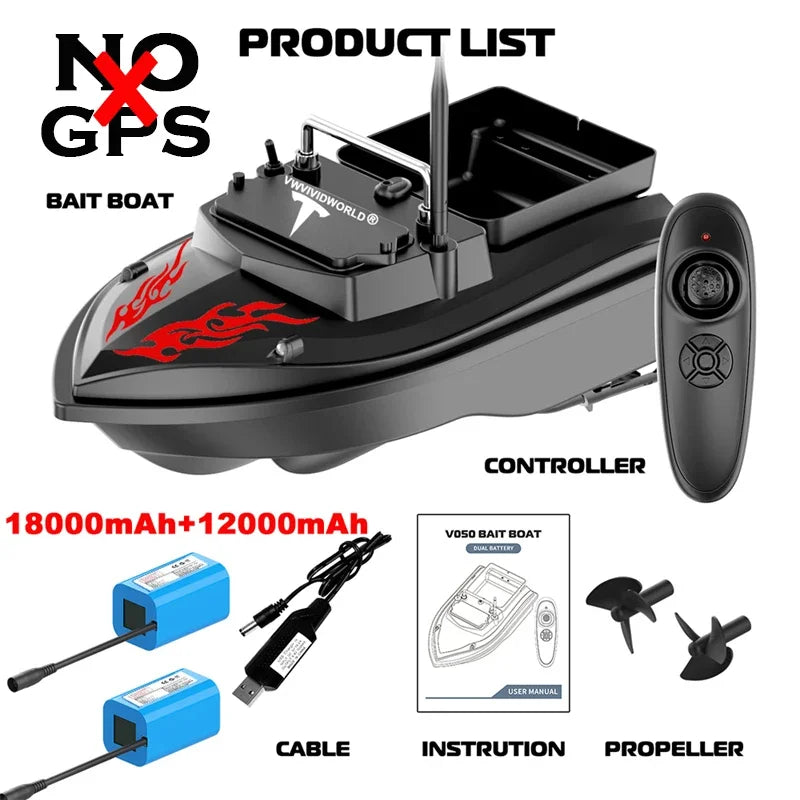 VWVIVIDWORLD Brand,High Quality,2024 New,Dual Battery,Long Battery Life,Large Capacity,RC Bait Boat,Remote Control Bait Boat