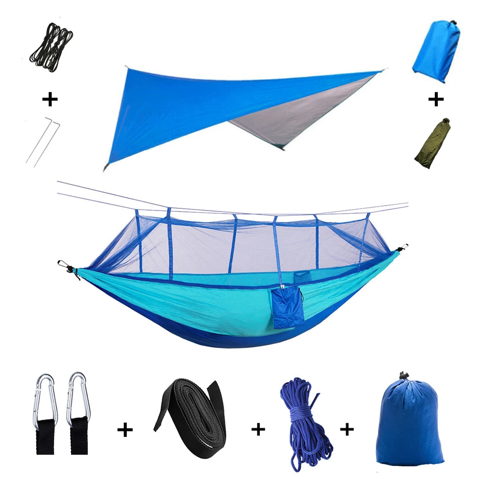 Anti Outdoor Camping Hammock With Mosquito Net And Rain Tent Equipment Supplies Shelters Camp Bed Survival Portable Hammock Wild Frontier Gear LLC