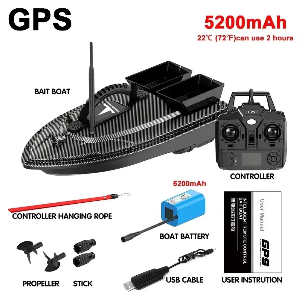 VWVIVIDWORLD Brand,High Quality,2024 New,Dual Battery,Long Battery Life,Large Capacity,RC Bait Boat,Remote Control Bait Boat